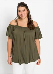 Cold shoulder shirt met kant, bonprix