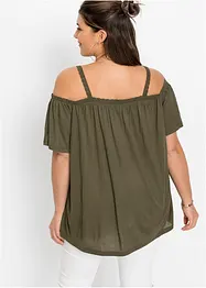 Cold shoulder shirt met kant, bonprix