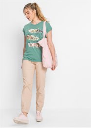T-shirt met glitterprint, RAINBOW
