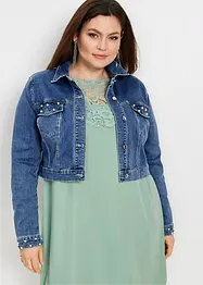 Denim bolero met parels, bonprix