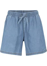 Lichte denim short met linnen en comfortband, extra wijd, bonprix