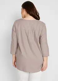 Blouse met linnen, 3/4 mouw, bonprix