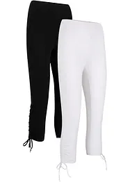 Capri legging met plooitjes (set van 2), bonprix