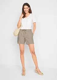 Paperbag short met linnen, bpc bonprix collection