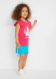 Meisjes T-shirt (set van 2) van biologisch katoen, bonprix