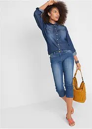 Slim fit jeans met mid waist, cropped, bonprix