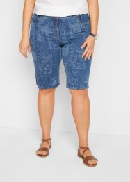 Jeans bermuda van katoen-stretch met patchwork en comfortband, bpc bonprix collection