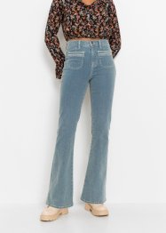 Flared jeans met witte paspels van biologisch katoen, RAINBOW