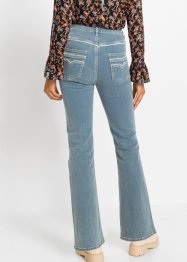 Flared jeans met witte paspels van biologisch katoen, RAINBOW