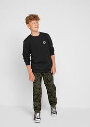 Jongens broek met zachte ribband en print, regular fit, John Baner JEANSWEAR
