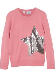 Meisjes gebreide trui met pailletten, bpc bonprix collection