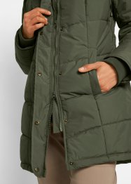 Lange gewatteerde jas met kraag en capuchon, bpc bonprix collection