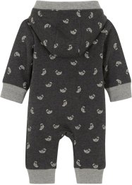 Baby sweat jumpsuit met capuchon van biologisch katoen, bpc bonprix collection