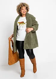 Korte oversized coat in wollen look, bonprix