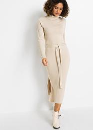 Gebreide jurk met strikceintuur, BODYFLIRT
