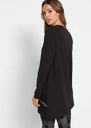 Longshirt met asymmetrische snit en glitter, bonprix