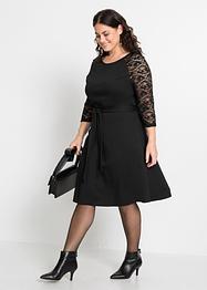 Jersey jurk met kanten mouwen, BODYFLIRT
