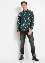 Overhemd met een kerstprint en lange mouwen, slim fit, bonprix