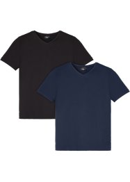 Stretch T-shirt (set van 2), slim fit, RAINBOW