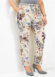 Stretch broek met bloemenprint, bonprix