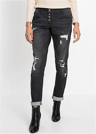 Boyfriend jeans destroyed met gerecycled polyester, RAINBOW