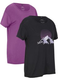Outdoor T-shirt (set van 2), korte mouw, bpc bonprix collection