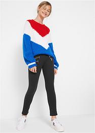 Meisjes stretch broek met ritsjes opzij, bpc bonprix collection