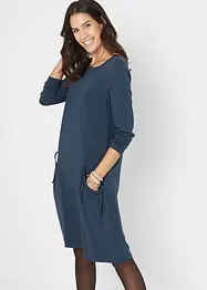 Katoenen oversized jurk met zakken, wijd uitlopend, bonprix