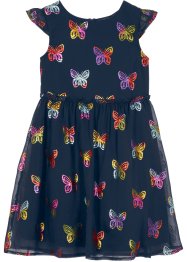 Meisjes feestelijke chiffon jurk met vlinderprint, bpc bonprix collection