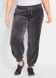 Fleece joggingbroek met boorden, bonprix