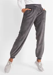 Fleece joggingbroek met boorden, bonprix