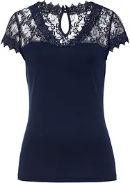 Shirt met kant van viscose, bonprix