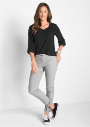 Blouse met V-hals, lange mouw, bonprix