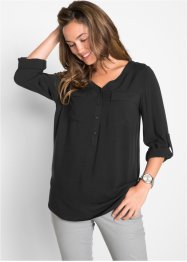 Blouse met V-hals, lange mouw, bonprix