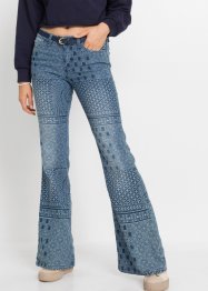 Flared jeans met printmix, RAINBOW