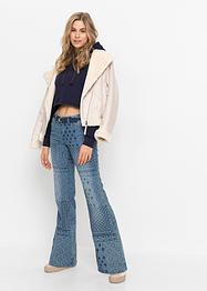 Flared jeans met printmix, RAINBOW