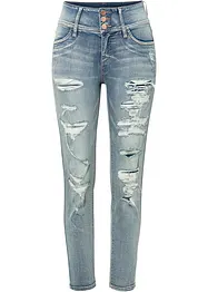 High-waist skinny jeans met destroyed effecten, bonprix