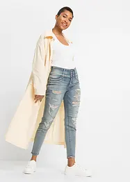 High-waist skinny jeans met destroyed effecten, bonprix