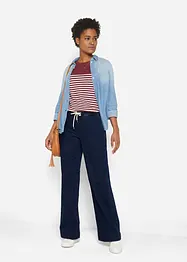 Mid waist stretch jeans, wide leg, bonprix