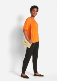 Katoenen shirt met elastiek in de onderrand, korte mouw, bpc bonprix collection