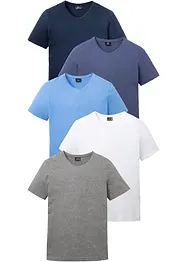 T-shirt met V-hals (set van 5), bonprix