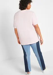 Wijd longshirt met V-hals (set van 5), korte mouw, bonprix