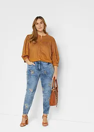 Jeans met bloemenborduursel, bonprix