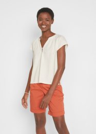 Korte blouse met linnen en splitten opzij, bpc bonprix collection