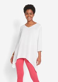 Wijde tuniek van viscose met puntige zijkanten, V-hals en 3/4 mouwen, bpc bonprix collection