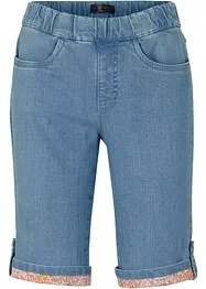 Jeans bermuda met gekleurde omslag, bonprix