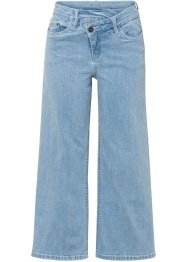Wijde cropped jeans met schuine band en biologisch katoen, RAINBOW