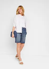 Lichte denim broek met linnen, bonprix
