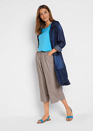 Losse 3/4 broek met linnen en comfortband, bpc bonprix collection