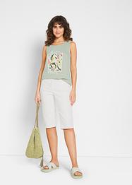 Stretch jeans bermuda met comfortband, bpc bonprix collection